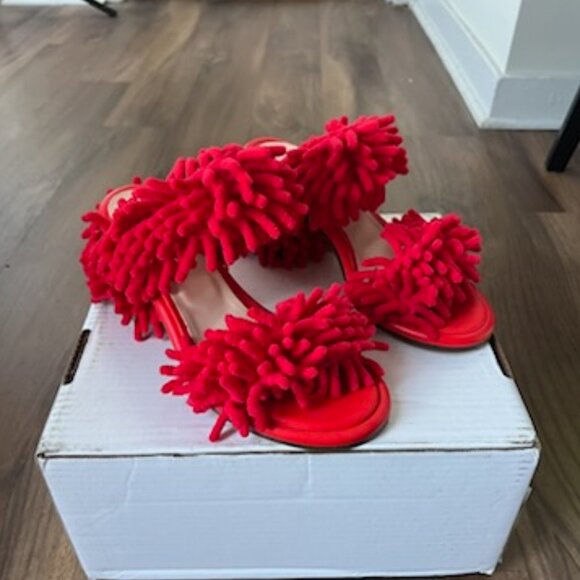 AGL Red Textured mules - Picture 6 of 8